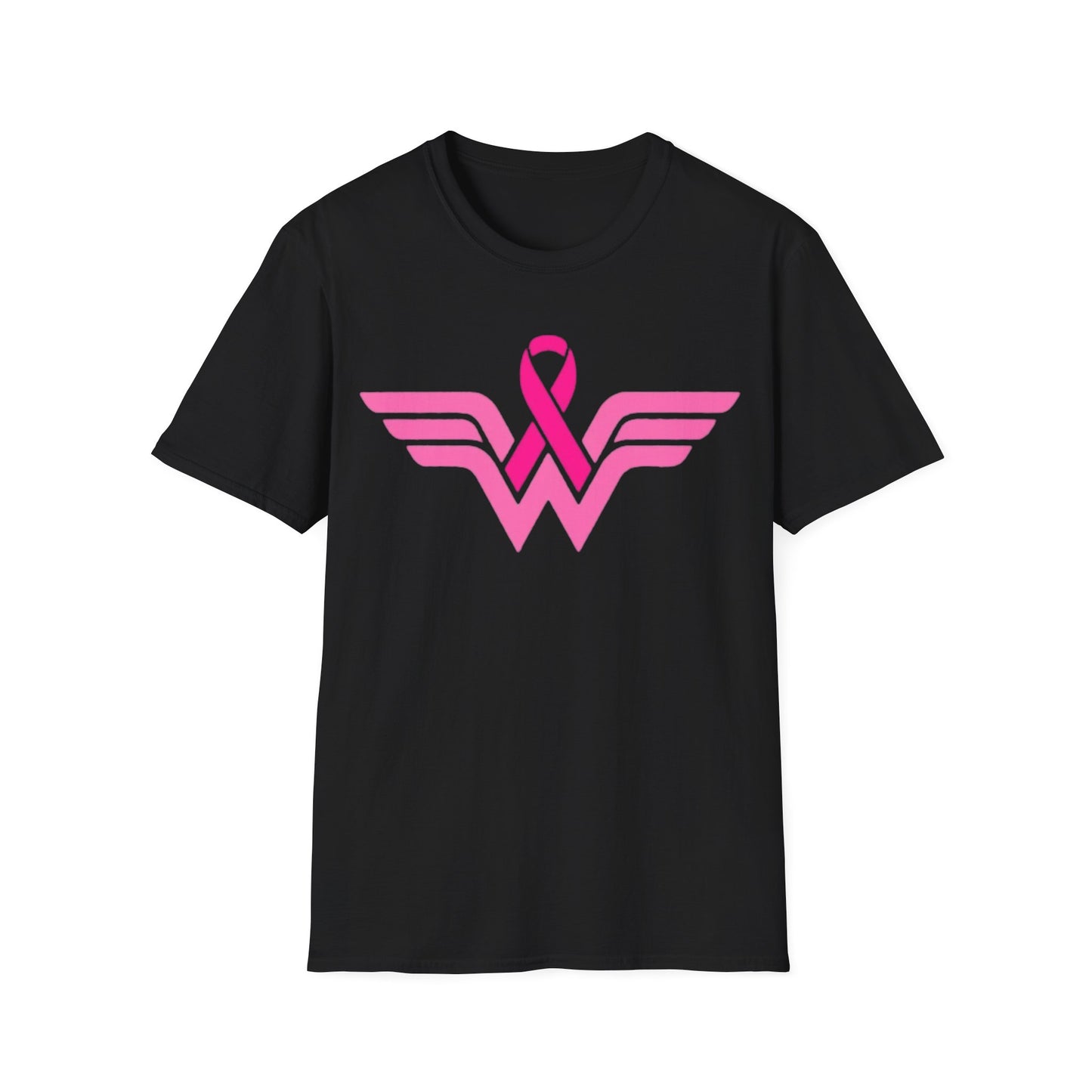Superhero-Inspired Pink Ribbon Breast  Cancer T-Shirt