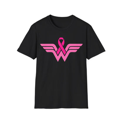 Superhero-Inspired Pink Ribbon Breast  Cancer T-Shirt