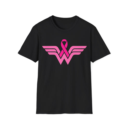 Superhero-Inspired Pink Ribbon Breast  Cancer T-Shirt