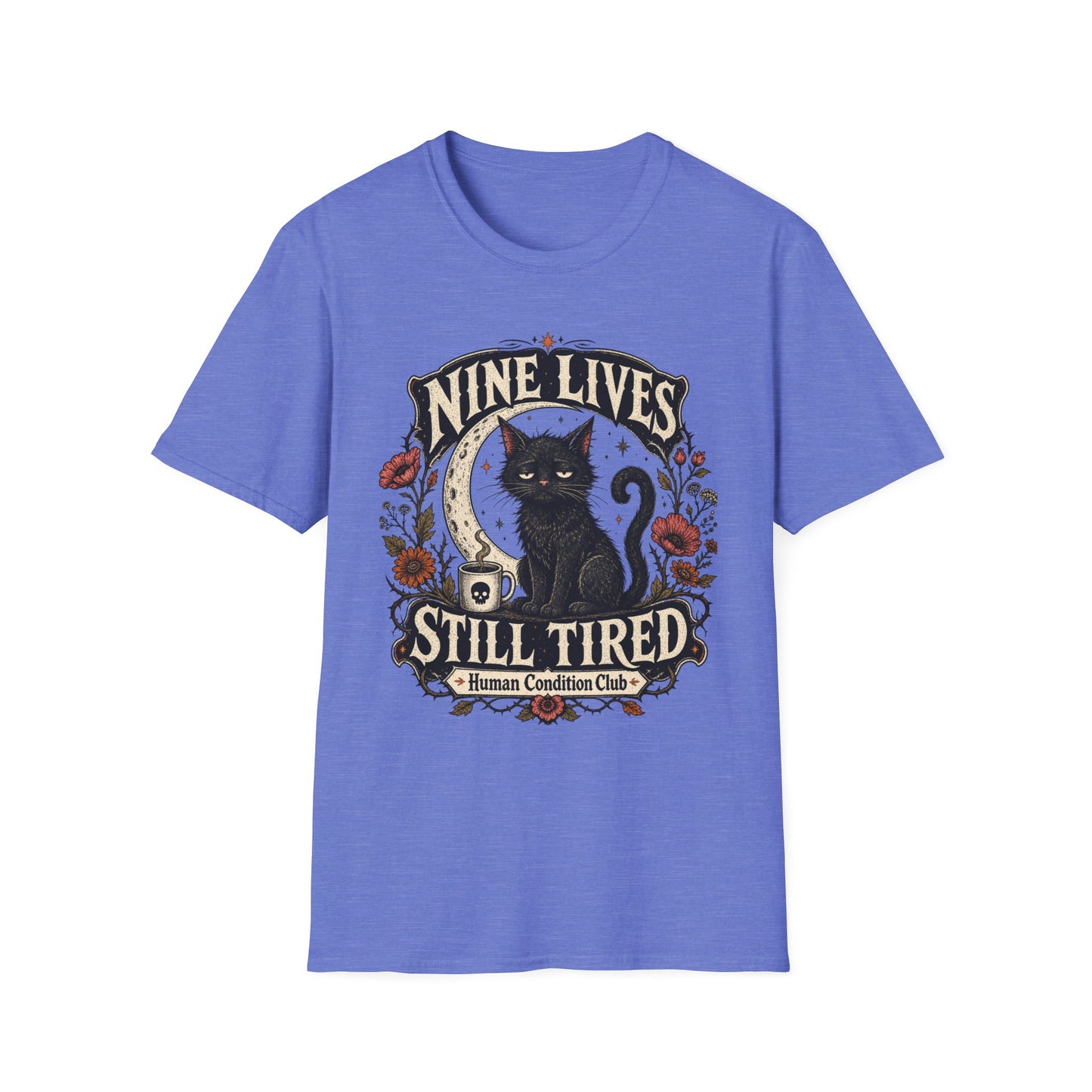 Nine Lives, Still Tired Black Cat T-Shirt
