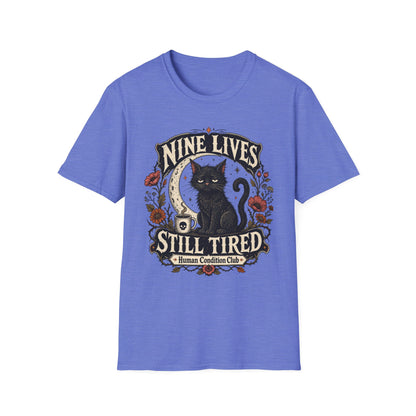 Nine Lives, Still Tired Black Cat T-Shirt