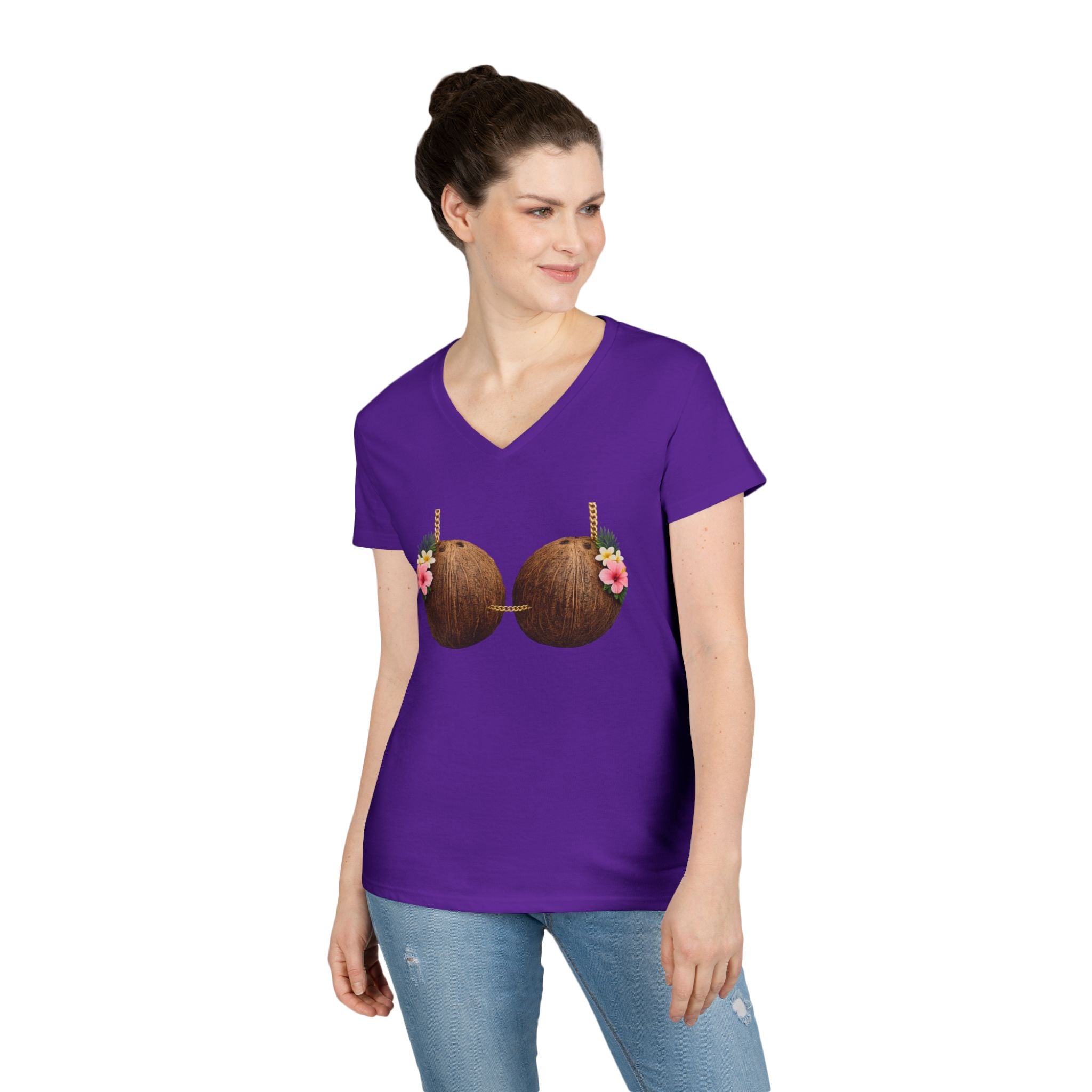 Coconut Bra Luau Shirt, Funny Hawaiian Party Bling T-Shirt, Tropical Office Party Tee, Coconut Bikini Costume, Summer Vacation Humor Gift