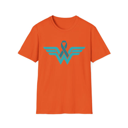 Teal Warrior Superhero T-Shirt | Ovarian Cancer Awareness