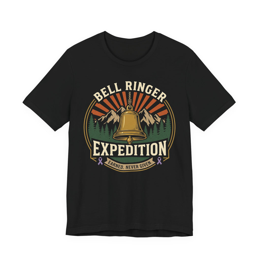 Bell Ringer Expedition Shirt, One Hell of a Climb Cancer Survivor Tee, End of Treatment Gift, Chemo Celebration, Shirt 2 Sided print