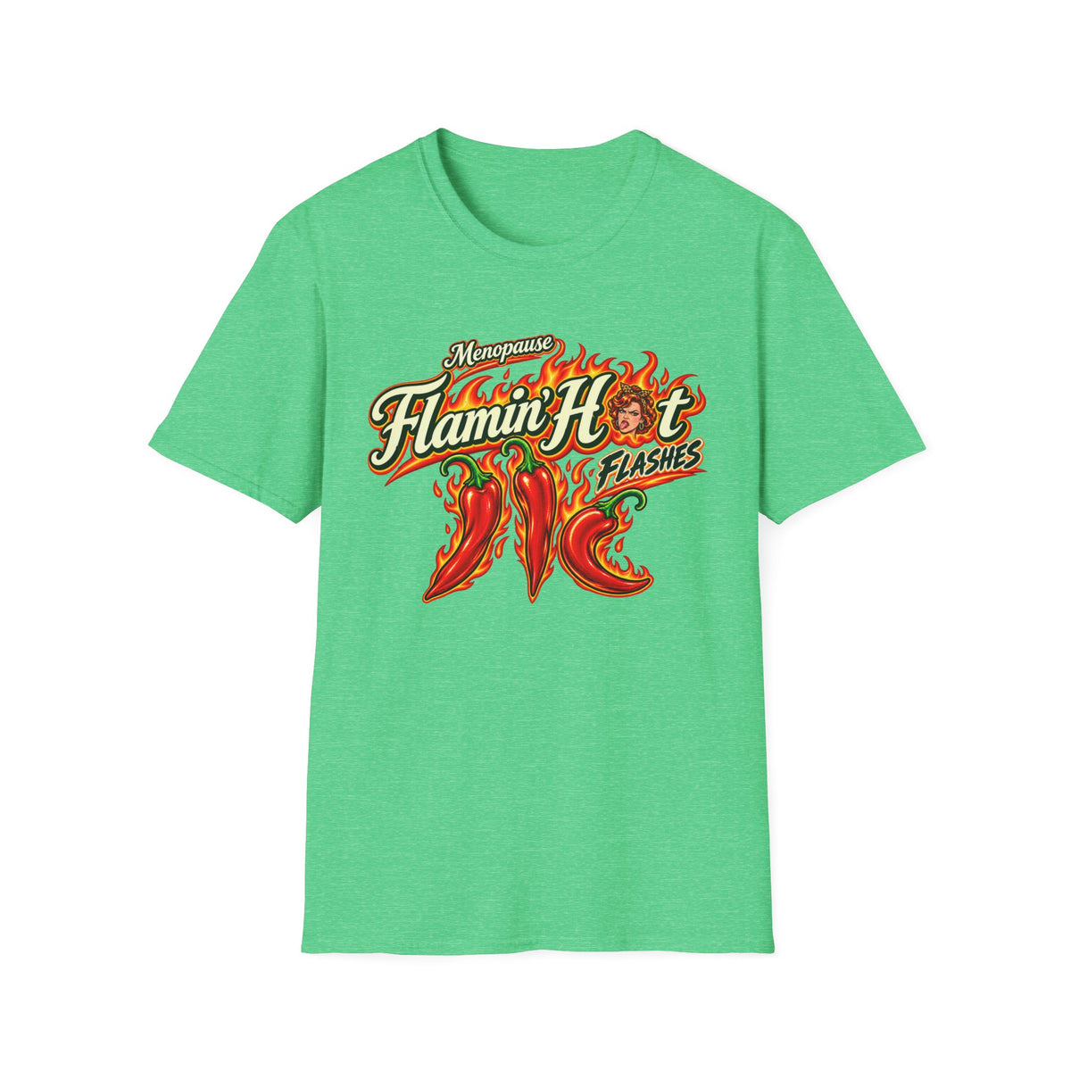 Menopause Flamin’ Hot Flashes Deluxe T-Shirt