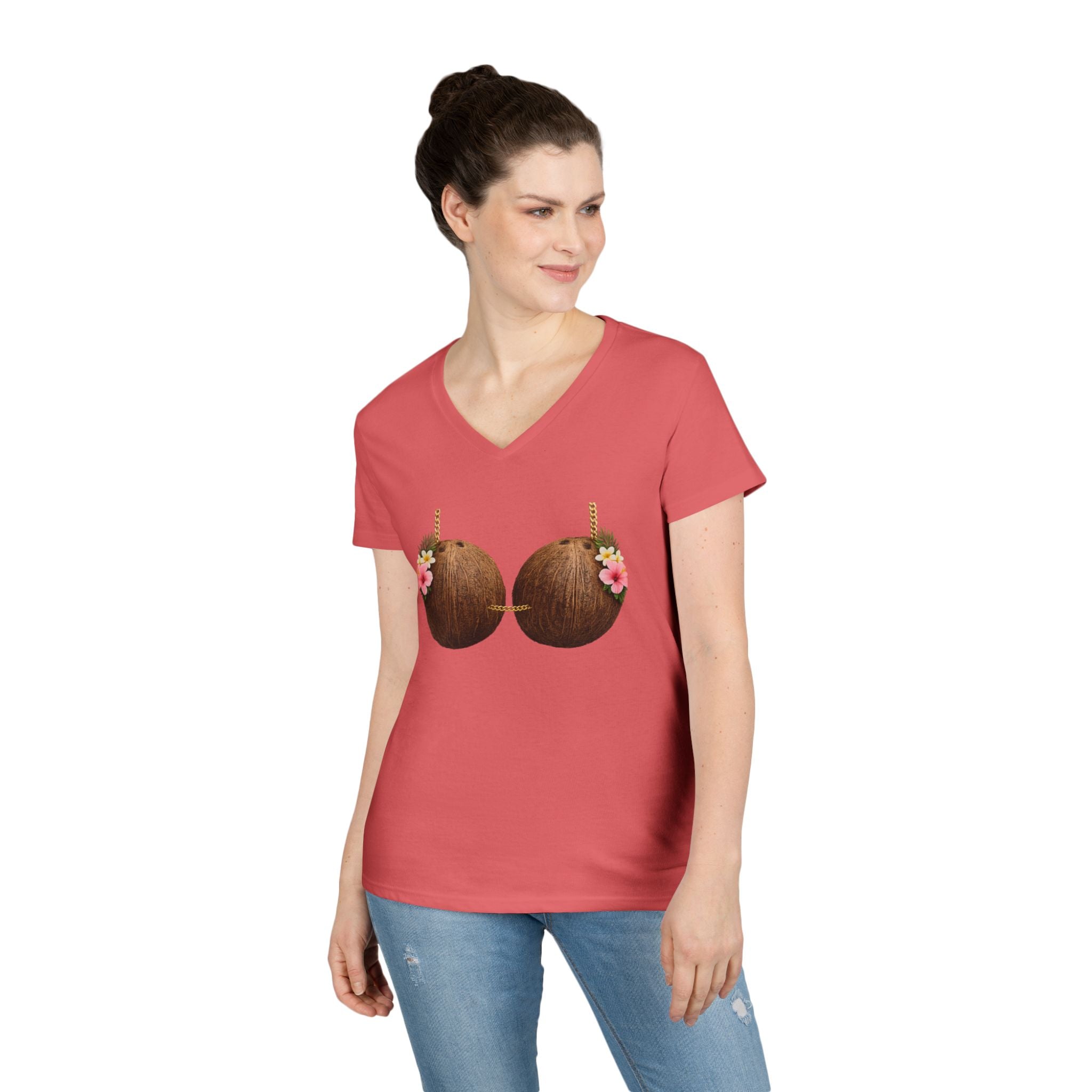 Coconut Bra Luau Shirt, Funny Hawaiian Party Bling T-Shirt, Tropical Office Party Tee, Coconut Bikini Costume, Summer Vacation Humor Gift