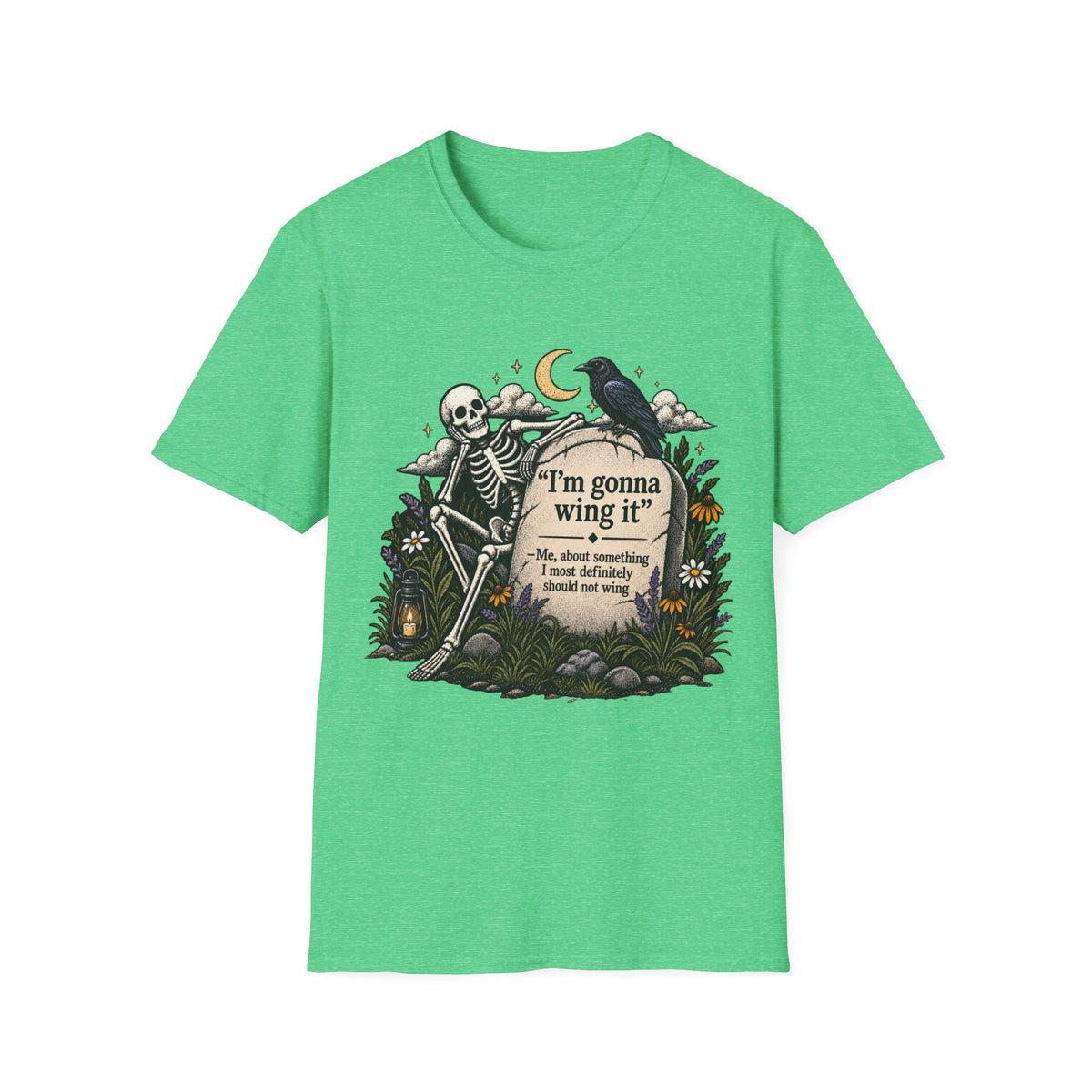 I’m Gonna Wing It Skeleton Tee | Funny Dark Humor Halloween Shirt