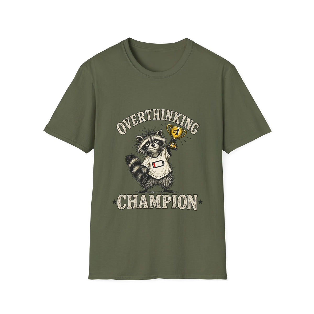 Overthinking Champion Raccoon T-Shirt