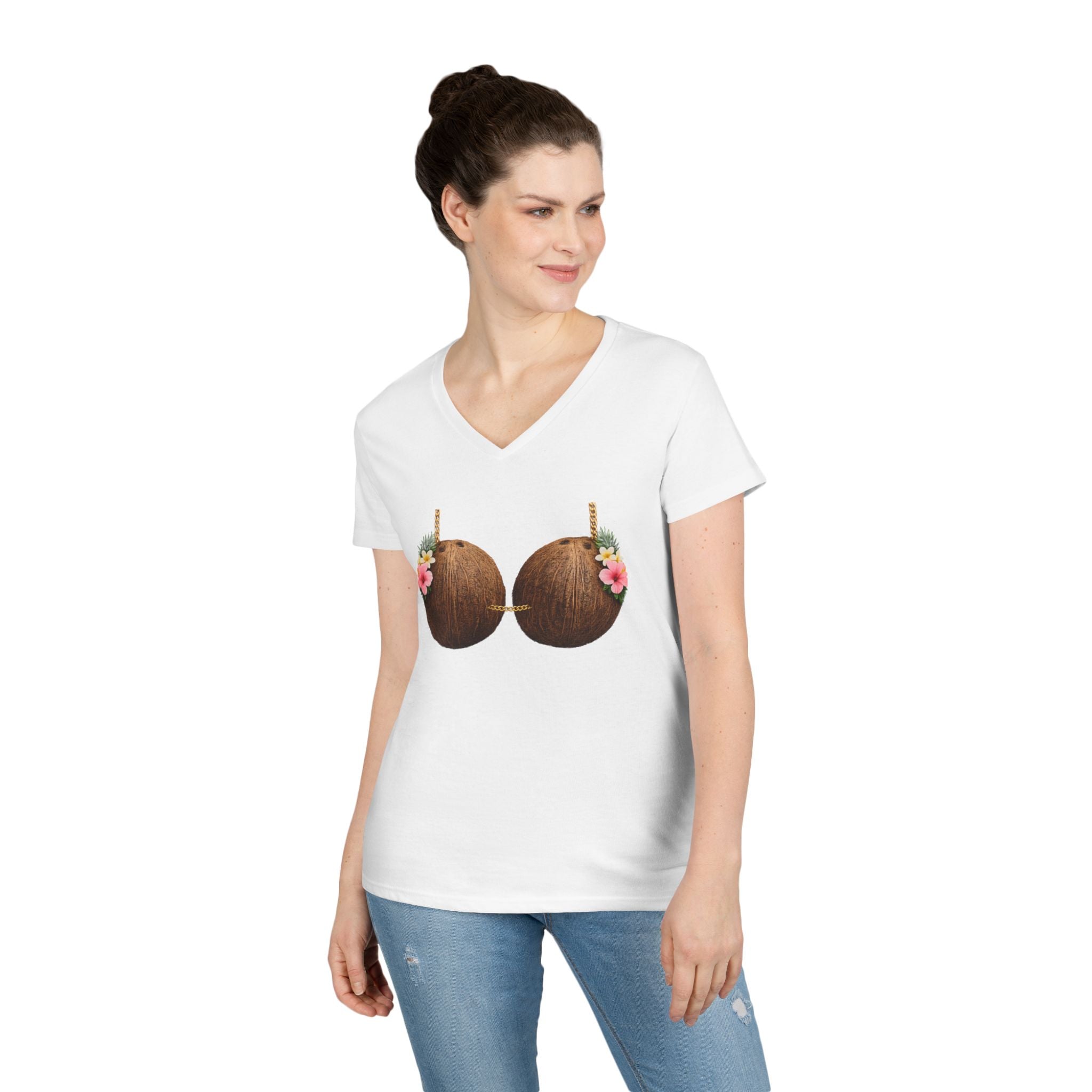 Coconut Bra Luau Shirt, Funny Hawaiian Party Bling T-Shirt, Tropical Office Party Tee, Coconut Bikini Costume, Summer Vacation Humor Gift