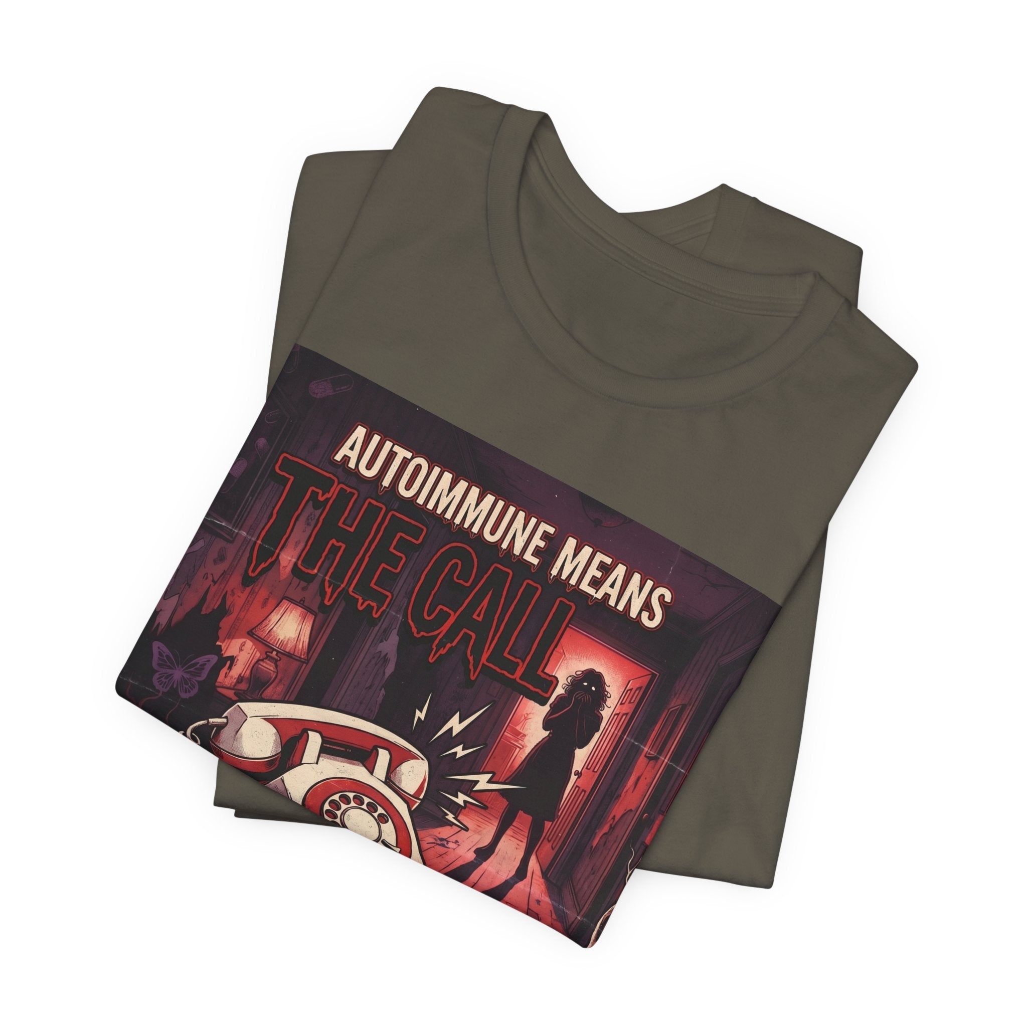 Autoimmune Funny Shirt Gift ,Chronic Illness Horror Tee, The Call Is Coming From Inside The House, Spoonie Gift, Lupus Sjorgrens| Emo Shirt