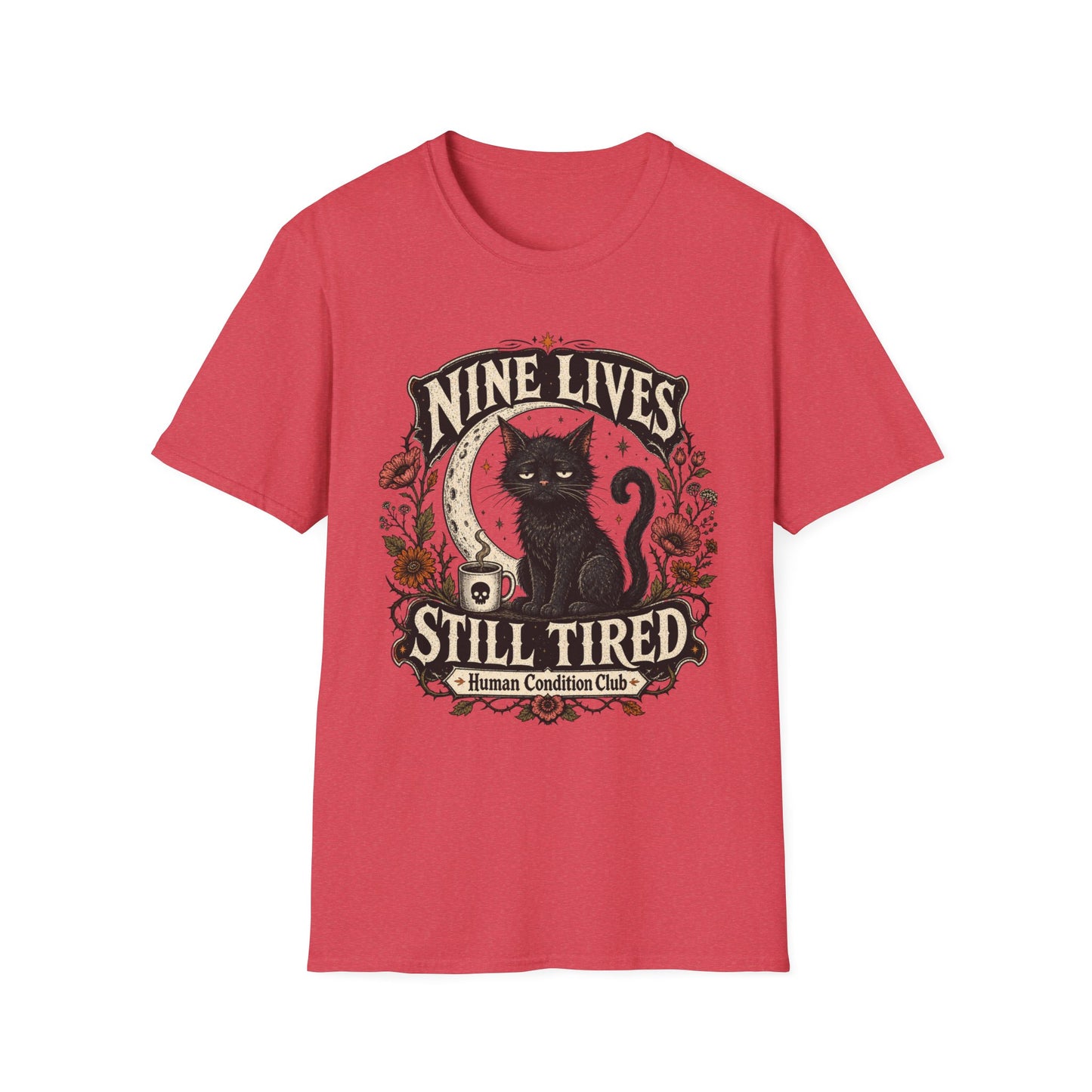 Nine Lives, Still Tired Black Cat T-Shirt