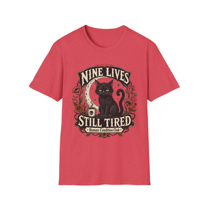 Nine Lives, Still Tired Black Cat T-Shirt