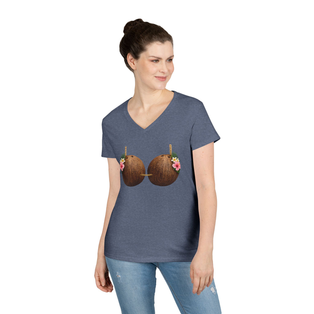 Coconut Bra Luau Shirt, Funny Hawaiian Party Bling T-Shirt, Tropical Office Party Tee, Coconut Bikini Costume, Summer Vacation Humor Gift