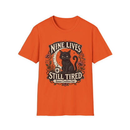 Nine Lives, Still Tired Black Cat T-Shirt