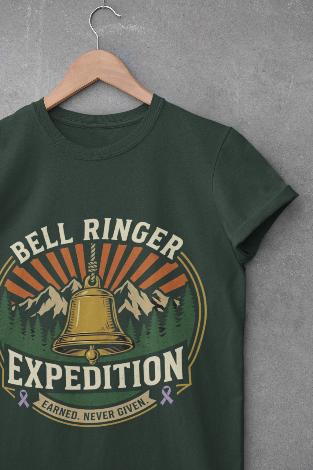 Bell Ringer Expedition Shirt, One Hell of a Climb Cancer Survivor Tee, End of Treatment Gift, Chemo Celebration, Shirt 2 Sided print
