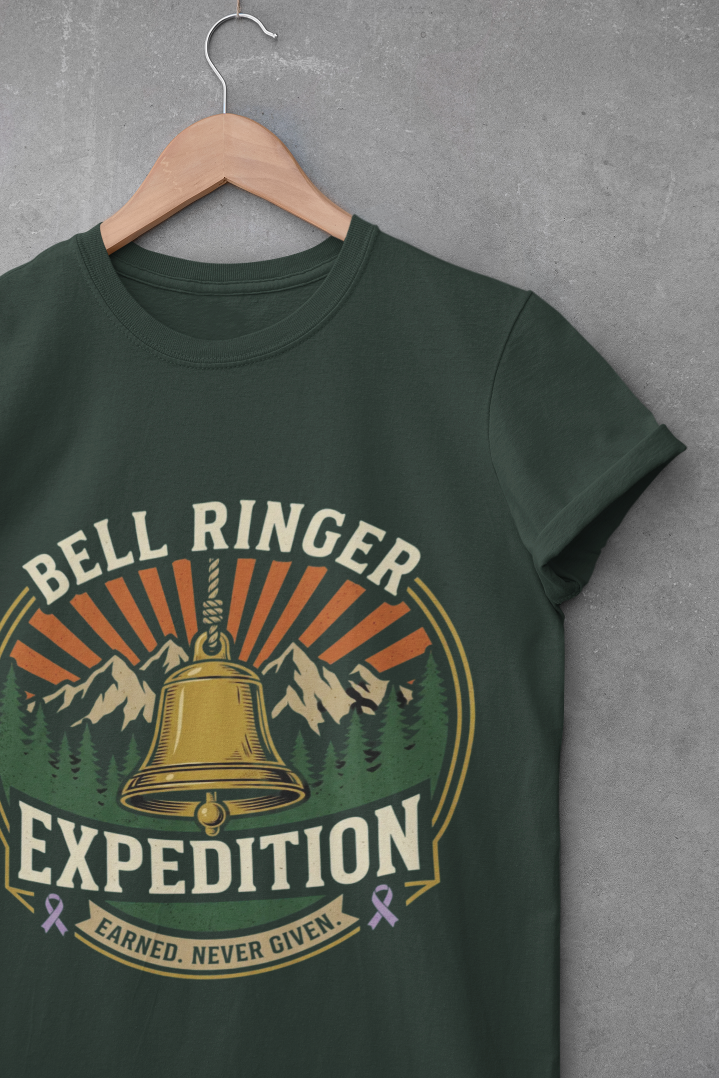 Bell Ringer Expedition Shirt, One Hell of a Climb Cancer Survivor Tee, End of Treatment Gift, Chemo Celebration, Shirt 2 Sided print