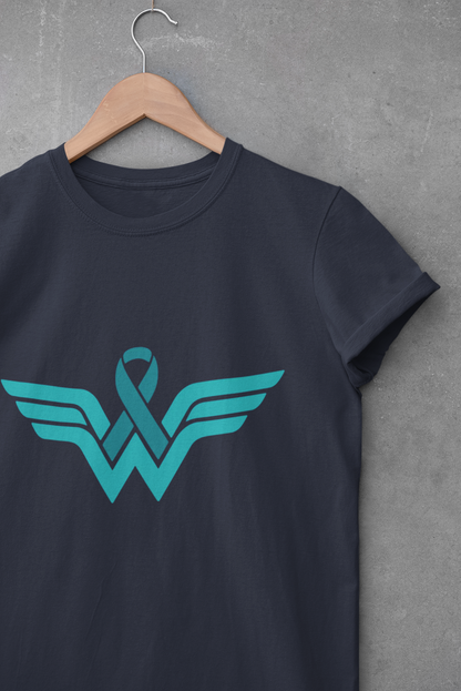 Teal Warrior Superhero T-Shirt | Ovarian Cancer Awareness