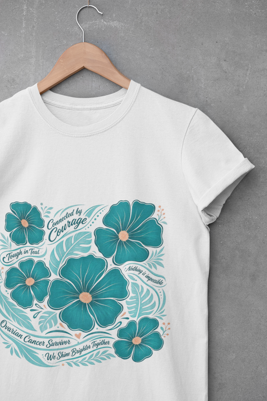 Ovarian Cancer Survivor Floral T-Shirt