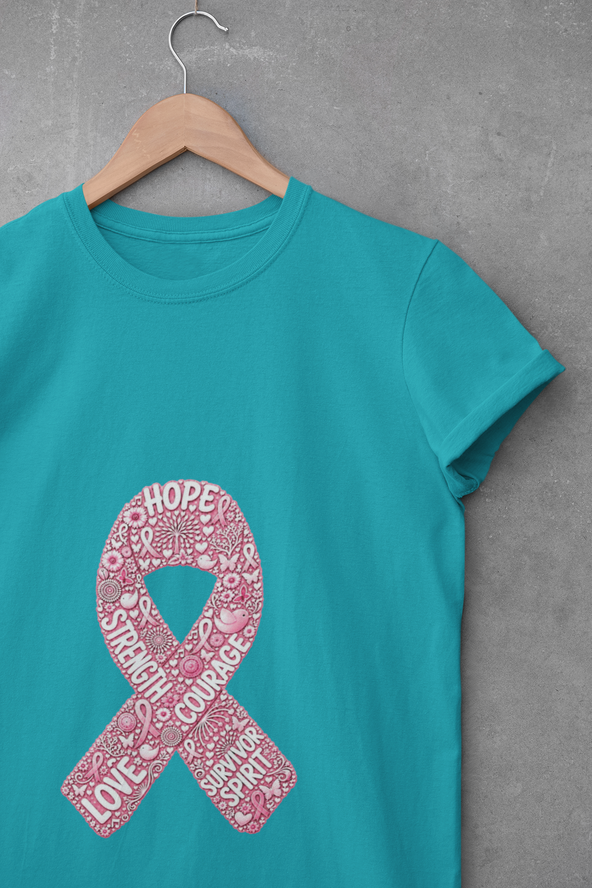 Hope Strength Courage Breast Cancer T-Shirt