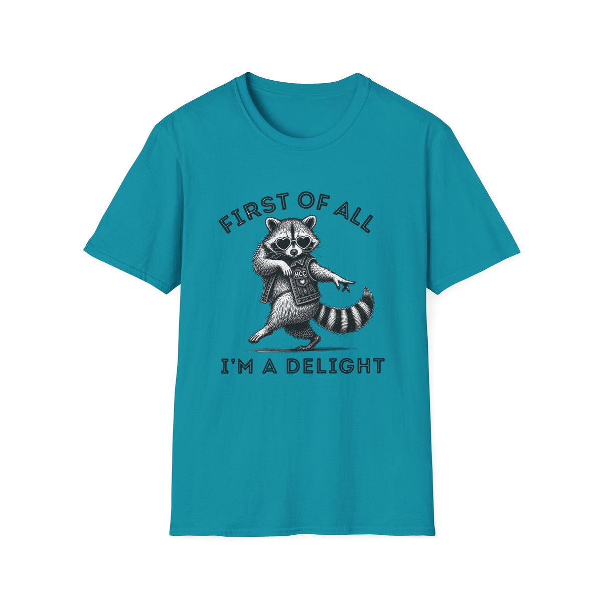 First of All, I’m a Delight | Funny Raccoon T-Shirt
