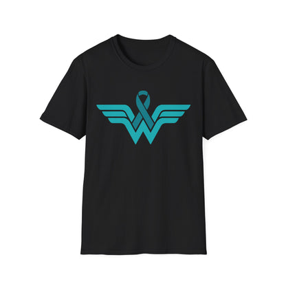Teal Warrior Superhero T-Shirt | Ovarian Cancer Awareness