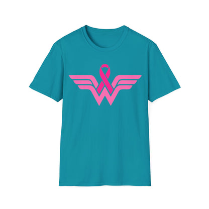 Superhero-Inspired Pink Ribbon Breast  Cancer T-Shirt