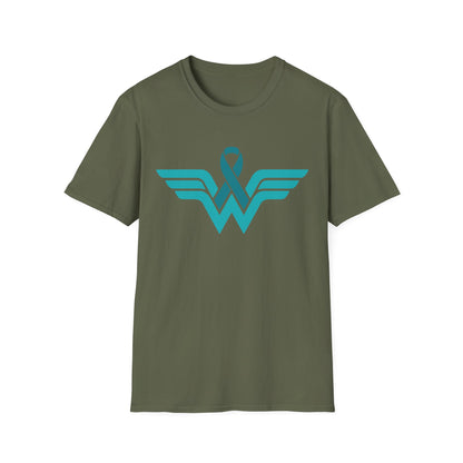 Teal Warrior Superhero T-Shirt | Ovarian Cancer Awareness