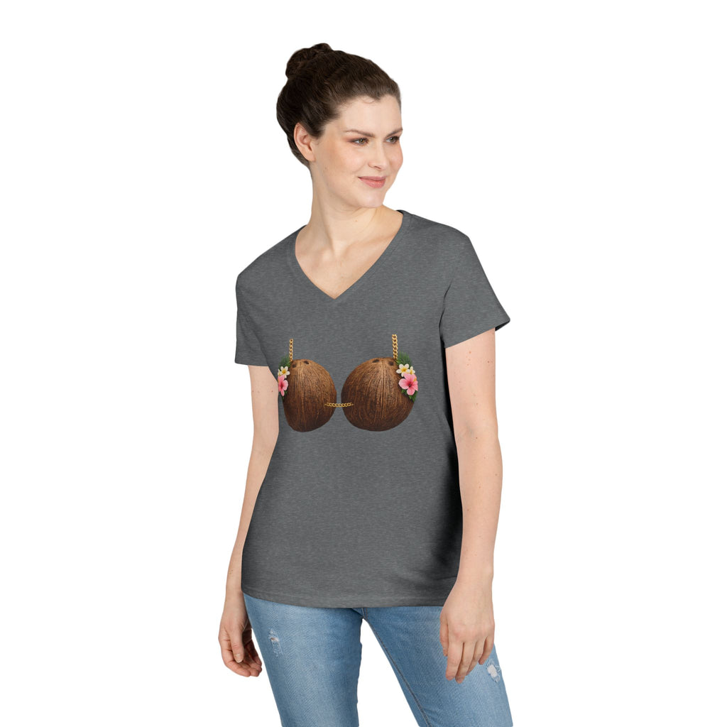 Coconut Bra Luau Shirt, Funny Hawaiian Party Bling T-Shirt, Tropical Office Party Tee, Coconut Bikini Costume, Summer Vacation Humor Gift