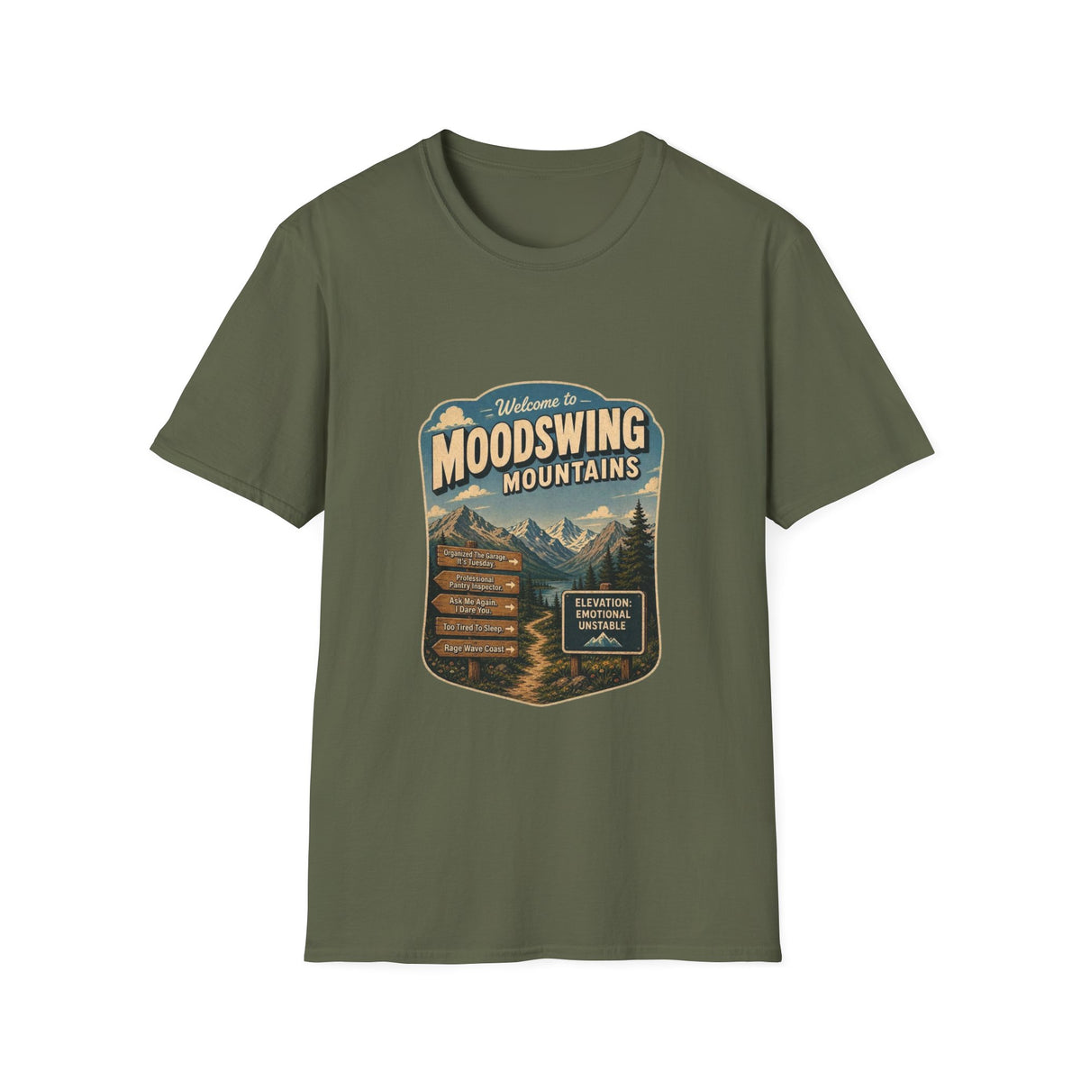 Mood Swing Mountains Post Card T-Shirt