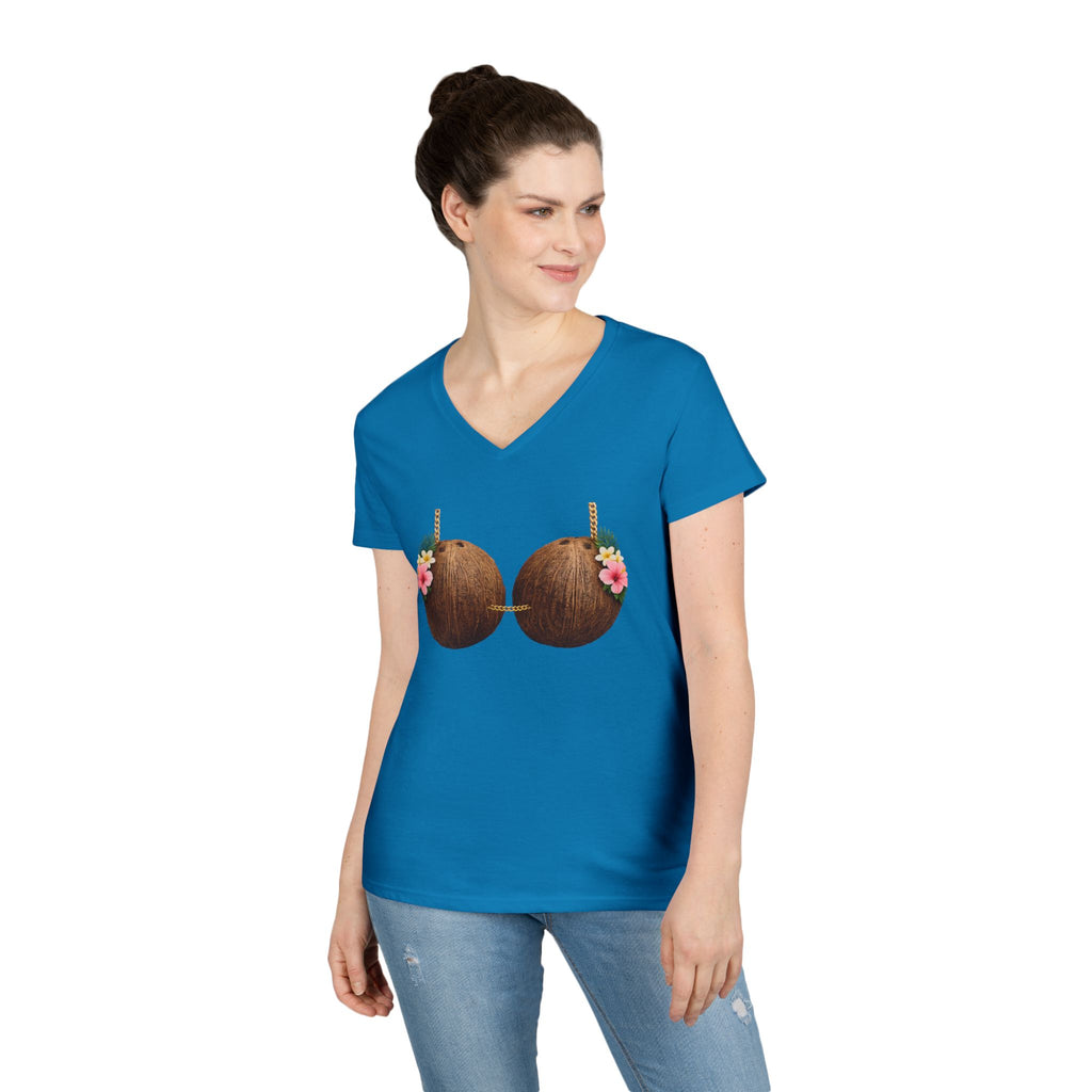 Coconut Bra Luau Shirt, Funny Hawaiian Party Bling T-Shirt, Tropical Office Party Tee, Coconut Bikini Costume, Summer Vacation Humor Gift