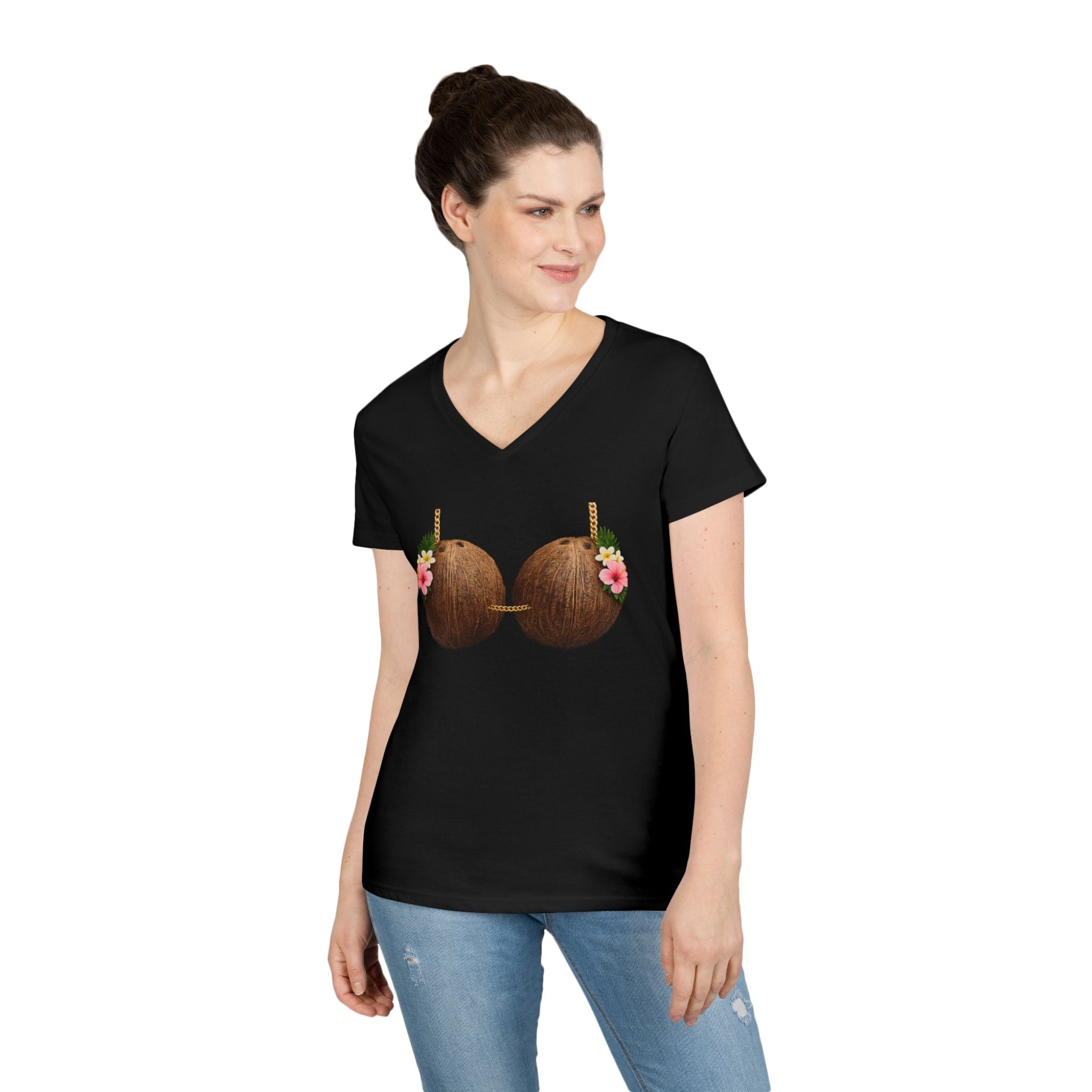 Coconut Bra Luau Shirt, Funny Hawaiian Party Bling T-Shirt, Tropical Office Party Tee, Coconut Bikini Costume, Summer Vacation Humor Gift