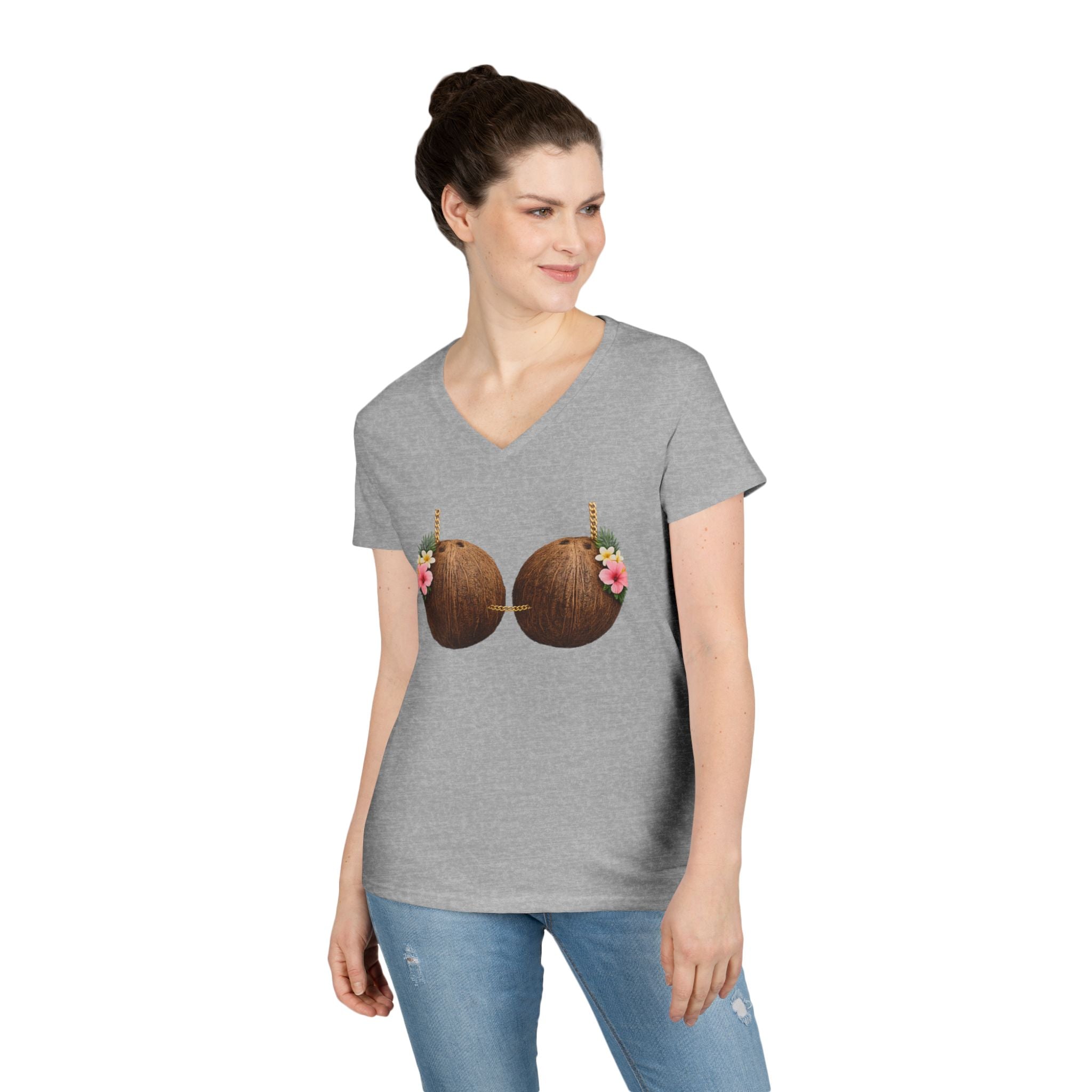 Coconut Bra Luau Shirt, Funny Hawaiian Party Bling T-Shirt, Tropical Office Party Tee, Coconut Bikini Costume, Summer Vacation Humor Gift