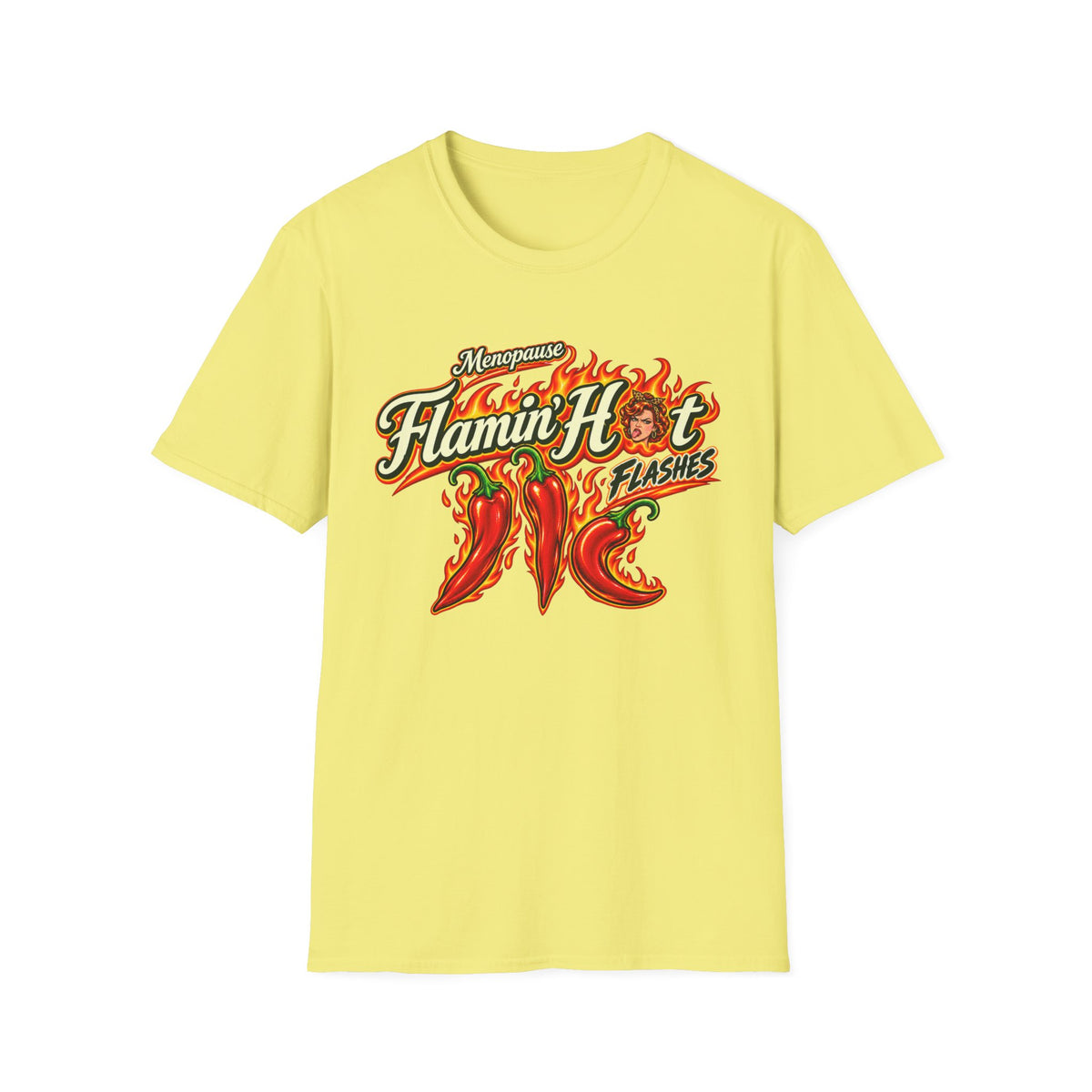 Menopause Flamin’ Hot Flashes Deluxe T-Shirt