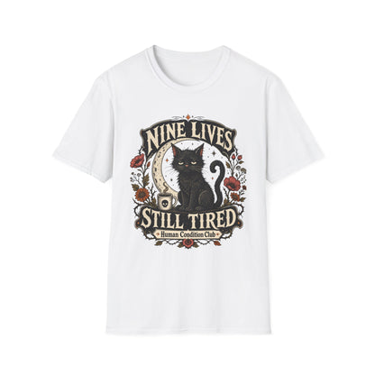 Nine Lives, Still Tired Black Cat T-Shirt