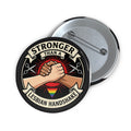 Stronger Than a Lesbian Handshake Button, Funny Lesbian Pride Pin, LGBTQ Button, Gay Pride Gift, Queer Humor Pin, WLM