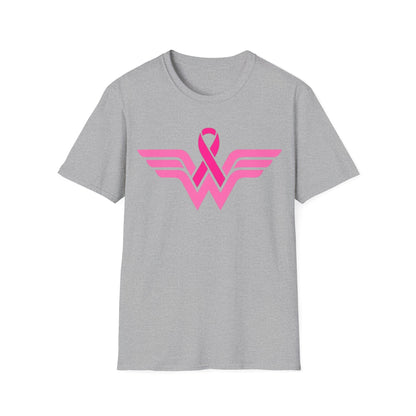 Superhero-Inspired Pink Ribbon Breast  Cancer T-Shirt