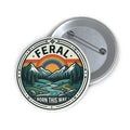 Gay Pride Pin button, LGBTQ Rainbow Mountain National Park Scene, Subtle Gay Pride Subtle Lesbian Pin | Feral Born This Way Pin