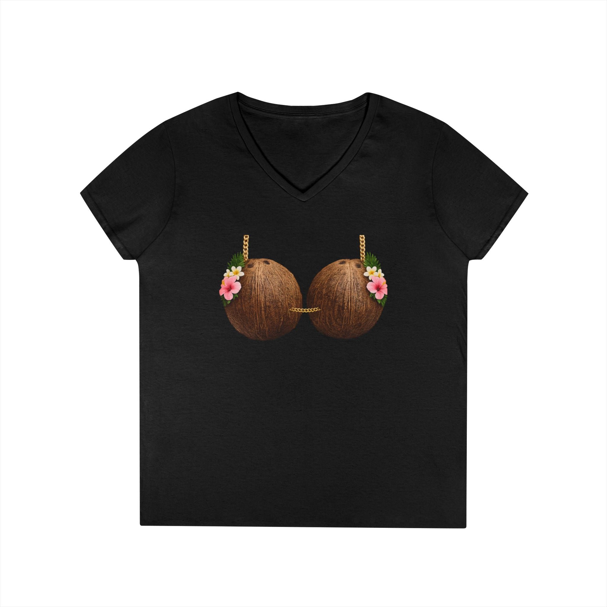 Coconut Bra Luau Shirt, Funny Hawaiian Party Bling T-Shirt, Tropical Office Party Tee, Coconut Bikini Costume, Summer Vacation Humor Gift