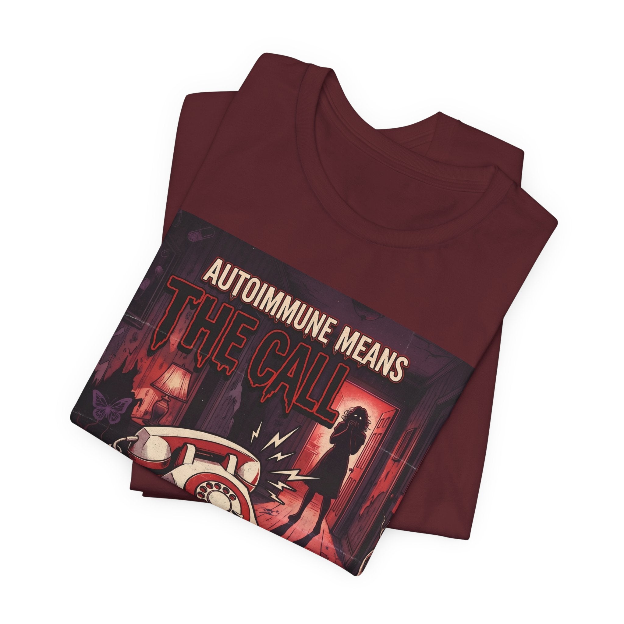 Autoimmune Funny Shirt Gift ,Chronic Illness Horror Tee, The Call Is Coming From Inside The House, Spoonie Gift, Lupus Sjorgrens| Emo Shirt