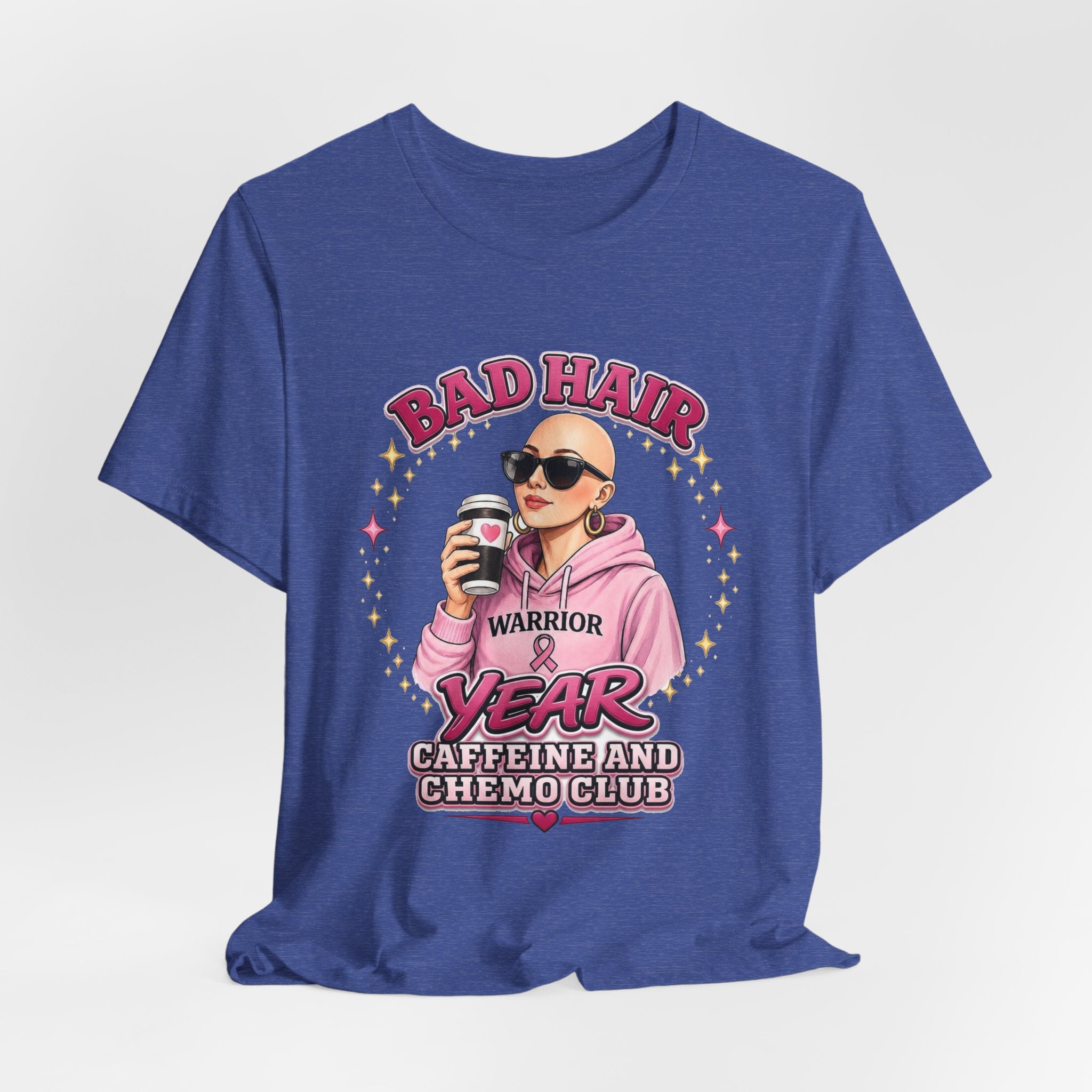 Bad Hair Year Shirt | Caffeine and Chemo Club Tee | Funny Chemo Warrior Cancer Support Gift